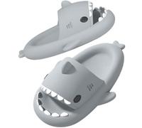 SAGUARO Shark Slides Pillow Herren Badelatschen Rutschfeste Badeschuhe Damen Strand Haifisch Schlappen Original Wolken Lustig Slippers Hai Sommer Hausschuhe Grau 46/47