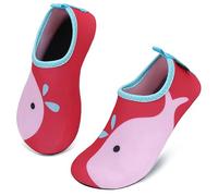 SAGUARO Sommer Kinder Badeschuhe Aquaschuhe Slip on Schwimmschuhe Leicht Wasserschuhe rutschfeste Strandschuhe für Jungen Mädchen, Rot, 28/29 EU