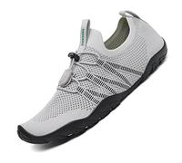 SAGUARO Wasserschuhe Herren Damen Schnell Trocknend Schwimmschuhe Atmungsaktiv rutschfeste Badeschuhe mit Dicke Sohle für Frauen Männer, Hellgrau, 40 EU