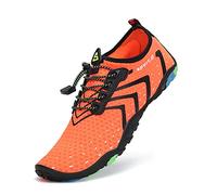 SAGUARO Wasserschuhe Herren Damen Schnell Trocknend Schwimmschuhe Atmungsaktiv rutschfeste Badeschuhe mit Dicke Sohle für Frauen Männer, Leuchtend Orange, 38 EU