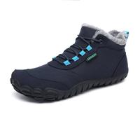 SAGUARO Winter Barfußschuhe Damen Winterschuhe Herren Barfusschuhe Winterstiefel Gefüttert Wasserabweisend Barfuß Winterboots Outdoor Schneeschuhe Dunkelblau,EU GR.43