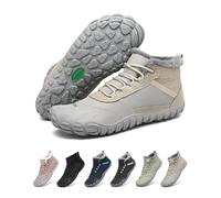SAGUARO Winter Barfußschuhe Herren Barfuss Schuhe Damen Winter Gefüttert Winterschuhe Wasserabweisend Winterstiefel Winterboots Schneeschuhe Weiß, Gr.45