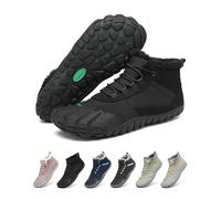 SAGUARO Winter Barfußschuhe Herren Barfuss Schuhe Damen Winter Gefüttert Winterschuhe Wasserabweisend Winterstiefel Winterboots Schneeschuhe Schwarz, Gr.46