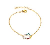 Sahab Wolke Armband mit bunten Zirkonen - Edelstahl (Gold/Silber - 18K vergoldet) - Gold