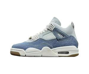 Sail/Gum Hellbraun/Worn Blue Jordan 4 Retro-Sneaker, Sail/Sail-gum hellbraun, 44.5 EU