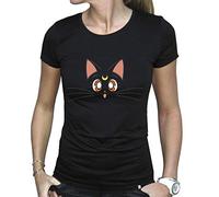 Sailor Moon Luna Frauen T-Shirt schwarz M 100% Baumwolle Anime, Fan-Merch, TV-Serien