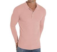 Sailwind Poloshirts Für Herren Langarm Polo Shirt Mit Taste Stretch Polohemd Schmale Passform Männer T-Shirt Freizeit- Und Arbeitskleidung (Gewaschenes Rot, S)