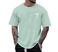Saingace Oversized Tshirt Herren Rundhals Kurzarm Lose Sommer Oberteile Mode T-Shirt mit Los Angeles Grafik Vintage Drucken Streetwear Geschenk Papa,Dad,Freund