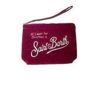 Saint Barth Bade-Clutch Aline Velvet, Rot
