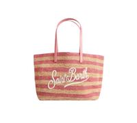 Saint Barth Raffia City Stripes, Shopper, Schultertasche, Rosa-Natur