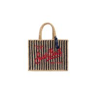 Saint Barth - Saint Barth Colette Raffia, Handtasche im Häkelmuster, Natur-Blau