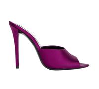 Saint Laurent Sandalen - Goldie Mules In Satin Crepe Purple - Gr. 37 (EU) - in Lila - für Damen