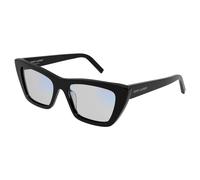 Saint Laurent - Schwarze Havana/Blau Sonnenbrille SL 276 Mica - - Accessories - Damen - Schwarzk - 53 MM
