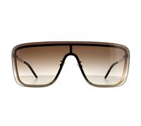Saint Laurent Shield Unisex-Sonnenbrille in Goldbraun mit Farbverlauf Einheitsgröße