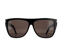 Saint Laurent Square Womens Schwarz Grau Rauch Sonnenbrille Einheitsgröße