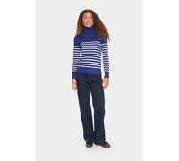 SAINT TROPEZ Rollkragenpullover in Dunkelblau - Größe M | Damen Blusen