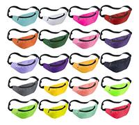 Saintrygo 20 Stück Neon Bauchtasche, 90er / 80er Jahre, verstellbare Hüfttaschen, Vintage-Tasche, Oxford-Stoff für Workout, Reisen, Laufen, Junggesellenabschied, Gastgeschenke, Damen und Herren