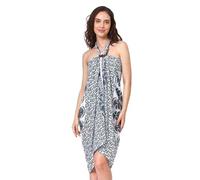 SAIVONA Sarong Pareo Damen Mandala Fransen Viskose Strandtuch Wickeltuch Wickelrock Strandrock Wickeltuch Bikini Cover Up für Badeanzug - Schwarz-weißes Pfauenmuster