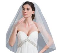 Saiyana Hochzeitsschleier mit Haarkamm, Verlobung, Event, Brautschleier, Hochzeitskleid, Kopfschmuck, eleganter Strand-Hochzeits