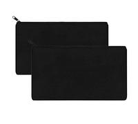 saizone 2 Stück Mäppchen, Stoff Federmäppchen, Kosmetiktaschen mit Reißverschluss, Make up Taschen aus Segeltuch,für zum DIY Bemalen, Dekorieren,Reisen, Handwerk, Aufbewahrung Schreibwaren (Schwarz)