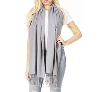 Sakkas 1590 - Booker Kaschmir Feel Solid Colored Unisex Winter Schal mit Fransen - Grau - OS