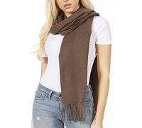 Sakkas 1590 - Booker Kaschmir Feel Solid Uniform Unisex Winter Schal Mit Fransen - Schokolade - OS