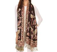 Sakkas 16126 - Liua Lange breite Woven Patterned Entwurf Bunt Pashmina-Schal/Schal - Schwarz - OS