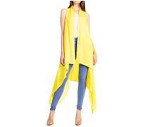 Sakkas 174523 - Ivana Übergroße drapierte, ärmellose Strickjacke mit offener Vorderseite für Damen in Tie Dye - P-Gelb - OSP