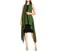 Sakkas 174523 - Ivana Übergroßer drapierter ärmelloser Cardigan mit offener Vorderseite für Damen in Tie Dye - A-ForestGreen - OSP