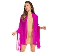 Sakkas 18225 - Jona Frauen Soft Sheer Chiffon Braut Hochzeit Abend Schal Schal Wrap Stola - Fuchsia - 7029