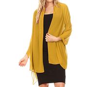 Sakkas 18225 - Jona Frauen Soft Sheer Chiffon Braut Hochzeit Abend Schal Schal Wrap Stola - Gold - 7029