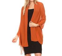 Sakkas 18225 - Jona Frauen Soft Sheer Chiffon Braut Hochzeit Abend Schal Schal Wrap Stola - Rust - 7029