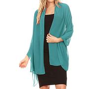 Sakkas 18225 - Jona Frauen Soft Sheer Chiffon Braut Hochzeit Abend Schal Schal Wrap Stola - Teal - 7029