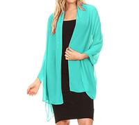 Sakkas 18225 - Jona Frauen Soft Sheer Chiffon Braut Hochzeit Abend Schal Schal Wrap Stola - Türkis - 7029