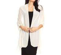 Sakkas 18225 - Jona Frauen Weiche schiere Chiffon Braut Hochzeit Abend Schal Schal Wrap Stola - Elfenbein - 7029