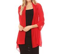 Sakkas 18225 - Jona Frauen Weiche schiere Chiffon Braut Hochzeit Abend Schal Schal Wrap Stola - Rot - 7029