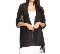 Sakkas 18225 - Jona Women Weiche schiere Chiffon Braut Hochzeit Abend Schal Schal Wrap Stola - Schwarz - 7029