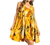 Sakkas 191476 - Artemi Women Casual Short Tie-dye Ärmelloses, Loses Trägerkleid überziehen - 191477-OliveBeige - OSP