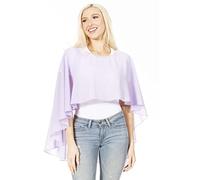 Sakkas 1921 - Anya Damen Soft Chiffon Hochzeit Brautjungfer Braut Cape Wrap Bolero Shrug - Lavendel - OS