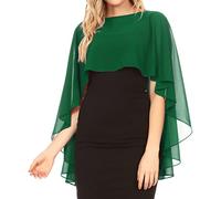 Sakkas 1921 - Anya Women's Soft Chiffon Wedding Bridesmaid Bridal Cape Wrap Bolero Shrug - Grün - OS