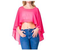 Sakkas 1921 - Anya Women's Soft Chiffon Wedding Bridesmaid Bridal Cape Wrap Bolero Shrug - Koralle - OS