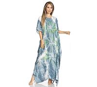 Sakkas 2019 - Pilar Petit Damen Casual Langarm Strand Maxi Kaftan Kaftan Kleid - 12-GreyWhite - OS