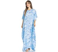 Sakkas 2019 - Pilar Petit Damen Casual Langarm Strand Maxi Kaftan Kaftan Kleid - 3-Türkis - OS