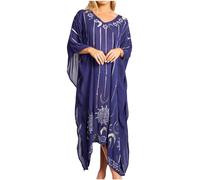 Sakkas 2027 - Clementine Third Damen Tie Dye Kaftan Kleid/Cover Up Strand Kaftan Sommer - 41-Royalblue - OS