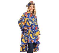 Sakkas 2198 - Sol Womens Summer Swing Loose Kleid mit afrikanischem Aufdruck - 44-BlueYellow - OS