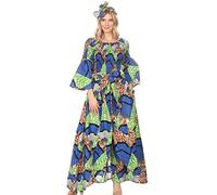 Sakkas 2264 - Tesa Damen Off-the-Shoulder-Hosen Set mit afrikanischem Ankara-Aufdruck und Taschen - 33-Multi - OS