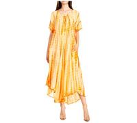 Sakkas 60SE Melika Abbindebatik Kaftan Kleid - Orange - One Size