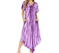 Sakkas 60SE Melika Abbindebatik Kaftan Kleid - Purple - One Size