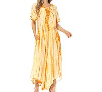 Sakkas 60SE Melika Abbindebatik Kaftan Kleid - Rust - OS