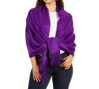 Sakkas 70" x 28 "Paisley Selbst Design-Schal/Wrap/Stola - DarkPurple